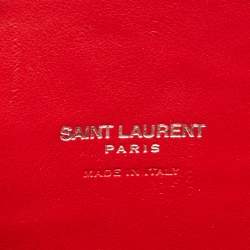 Pre Owned Saint Laurent Red Croc Embossed Leather Baby Classic Sac De Jour Tote