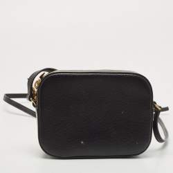 Pre Owned Saint Laurent Black Leather Classic Monogram Camera Bag