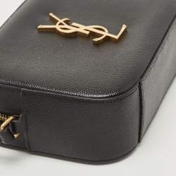 Pre Owned Saint Laurent Black Leather Classic Monogram Camera Bag
