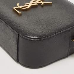 Pre Owned Saint Laurent Black Leather Classic Monogram Camera Bag