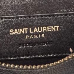 Pre Owned Saint Laurent Black Leather Classic Monogram Camera Bag