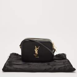 Pre Owned Saint Laurent Black Leather Classic Monogram Camera Bag