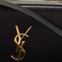 Pre Owned Saint Laurent Black Leather Classic Monogram Camera Bag