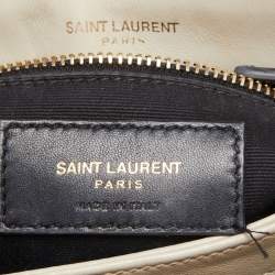 Pre Owned Saint Laurent Off-White Matelasse Leather Loulou Toy Shoulder Bag