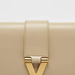 Pre Owned Saint Laurent Light Beige Leather Y-Ligne Clutch