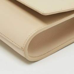 Pre Owned Saint Laurent Light Beige Leather Y-Ligne Clutch