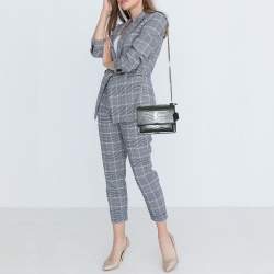 Pre Owned Saint Laurent Green Croc Embossed Leather Medium Sunset Shoulder Bag