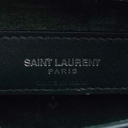 Pre Owned Saint Laurent Green Croc Embossed Leather Medium Sunset Shoulder Bag