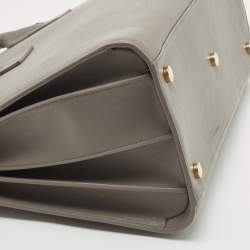 Pre Owned Saint Laurent Grey Leather Medium Sac De Jour Tote