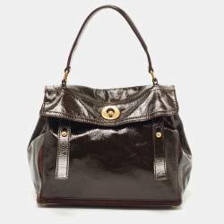 Muse two leather handbag Yves Saint Laurent Brown in Leather - 12354502