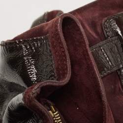 Pre Owned Yves Saint Laurent Burgundy Patent Leather Medium Muse Two Satchel