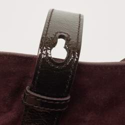 Pre Owned Yves Saint Laurent Burgundy Patent Leather Medium Muse Two Satchel