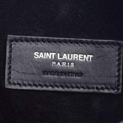 Pre Owned Saint Laurent Black Studded Leather Emmanuelle Bucket Bag