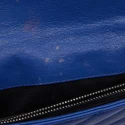 Pre Owned Saint Laurent Blue Leather Mini College Crossbody Bag