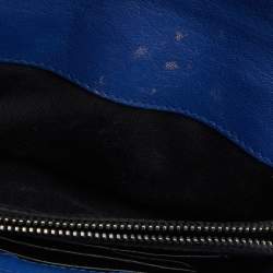 Pre Owned Saint Laurent Blue Leather Mini College Crossbody Bag