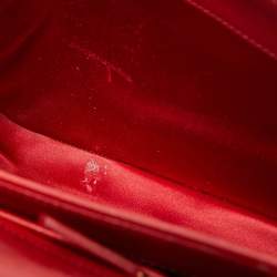 Pre Owned Saint Laurent Red Leather Medium Universite Shoulder Bag