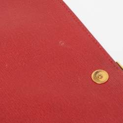 Pre Owned Saint Laurent Red Leather Medium Universite Shoulder Bag