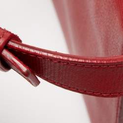 Pre Owned Saint Laurent Red Leather Medium Universite Shoulder Bag