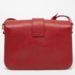 Pre Owned Saint Laurent Red Leather Medium Universite Shoulder Bag