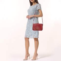 Pre Owned Saint Laurent Red Leather Medium Universite Shoulder Bag