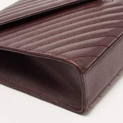 مملوكة مسبقًا حقيبة كتف سان لوران جلد ماتيلاسيه أزرق كبيرة مونوغرام ظرفية