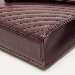 مملوكة مسبقًا حقيبة كتف سان لوران جلد ماتيلاسيه أزرق كبيرة مونوغرام ظرفية