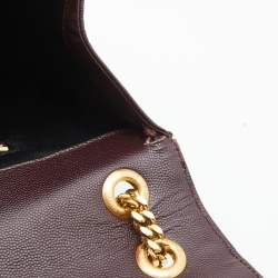 مملوكة مسبقًا حقيبة كتف سان لوران جلد ماتيلاسيه أزرق كبيرة مونوغرام ظرفية