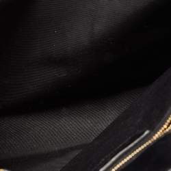 Saint Laurent Black Matelasse Leather Cassandre Shopper Tote