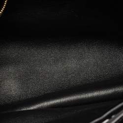 Saint Laurent Black Quilted Patent Leather Sade Puffer Envelope Clutch