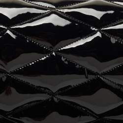 Saint Laurent Black Quilted Patent Leather Sade Puffer Envelope Clutch