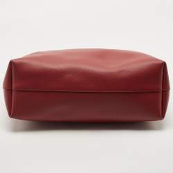 Saint Laurent Red Leather E/W Shopper Tote
