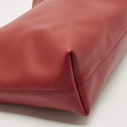 Saint Laurent Red Leather E/W Shopper Tote