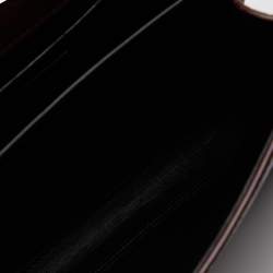 Pre Owned Saint Laurent Burgundy Croc Embossed Leather Mini Cassandra Top Handle Bag