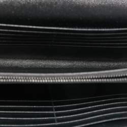 Saint Laurent Black/White Matelassé Leather Cassandre Wallet on Chain