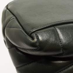 Saint Laurent Dark Green Matelassé Leather Medium LouLou Shoulder Bag