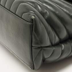 Saint Laurent Dark Green Matelassé Leather Medium LouLou Shoulder Bag
