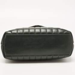 Saint Laurent Dark Green Matelassé Leather Medium LouLou Shoulder Bag