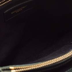 Saint Laurent Dark Green Matelassé Leather Medium LouLou Shoulder Bag