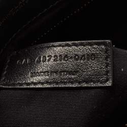 Saint Laurent Dark Green Matelassé Leather Medium LouLou Shoulder Bag