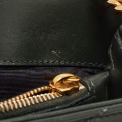 Saint Laurent Dark Green Matelassé Leather Medium LouLou Shoulder Bag