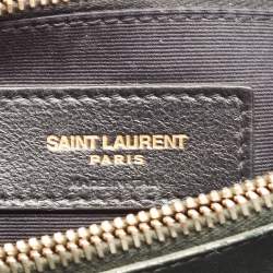 Saint Laurent Dark Green Matelassé Leather Medium LouLou Shoulder Bag
