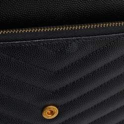 Saint Laurent Black Leather Uptown Wallet on Chain