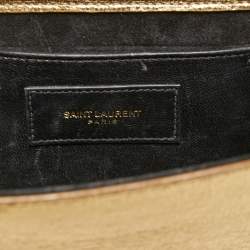 Pre Owned Saint Laurent Gold Leather Small Kate Tassel Crossbody Bag