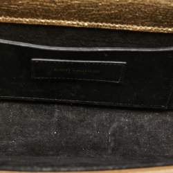 Pre Owned Saint Laurent Gold Leather Small Kate Tassel Crossbody Bag
