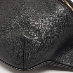 Pre Owned Saint Laurent Black Leather Monogram Belt Bag