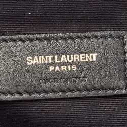 Pre Owned Saint Laurent Black Leather Monogram Belt Bag