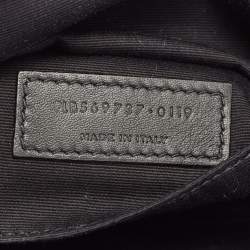 Pre Owned Saint Laurent Black Leather Monogram Belt Bag