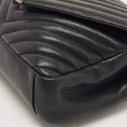 Saint Laurent Black Matelasse Leather Medium College Top Handle Bag