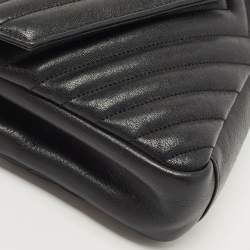 Saint Laurent Black Matelasse Leather Medium College Top Handle Bag