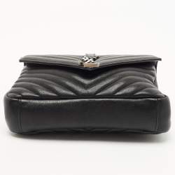 Saint Laurent Black Matelasse Leather Medium College Top Handle Bag